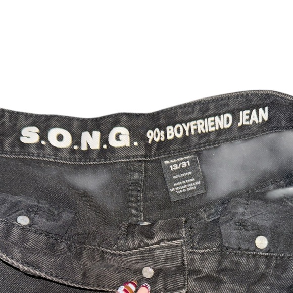 Black Distressed Jeans - Picture 3 of 4